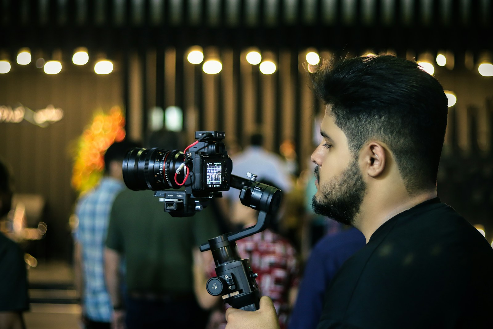 a man holding a camera