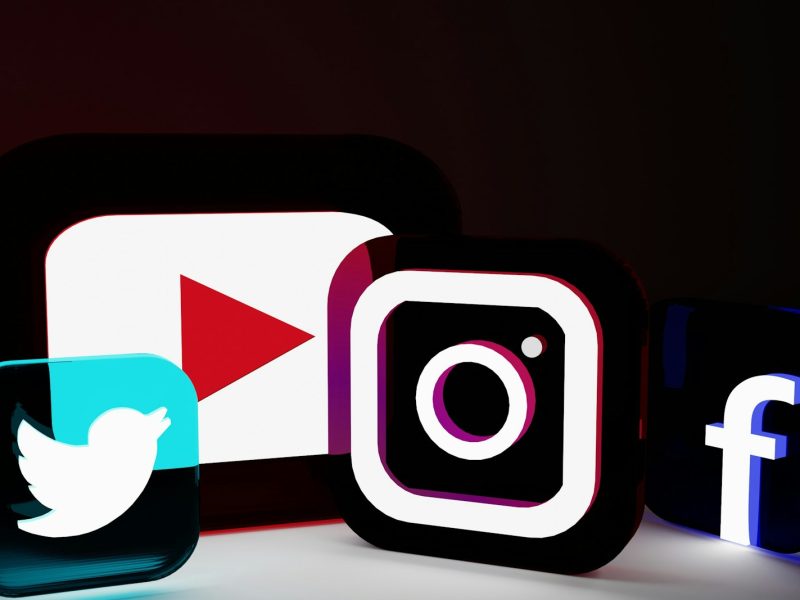 a group of different types of social media logos